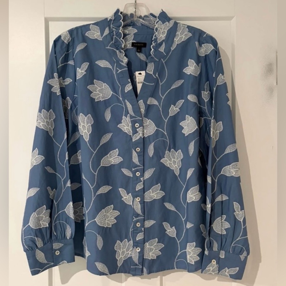 TALBOTS HYDE PARK BLOSSOM BLOUSE SIZE LARGE NWT! - Picture 3 of 5